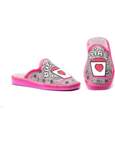 JAM ZAPATILLAS DE CASA CERRADAS PARA MUJER CON DISENO BUENOS D GRIS