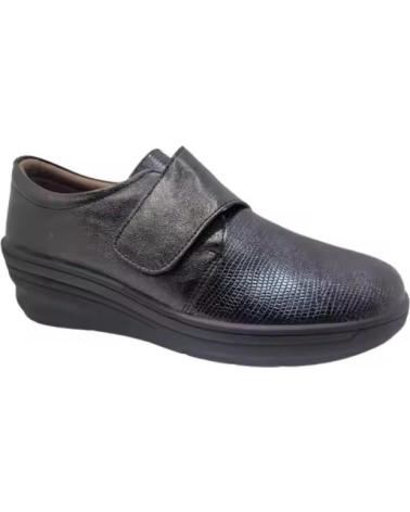 FLOSSY COMFORTABLE WEDGE SHOES MODEL 8002 TA BLACK WITH VELCRO NEGRO