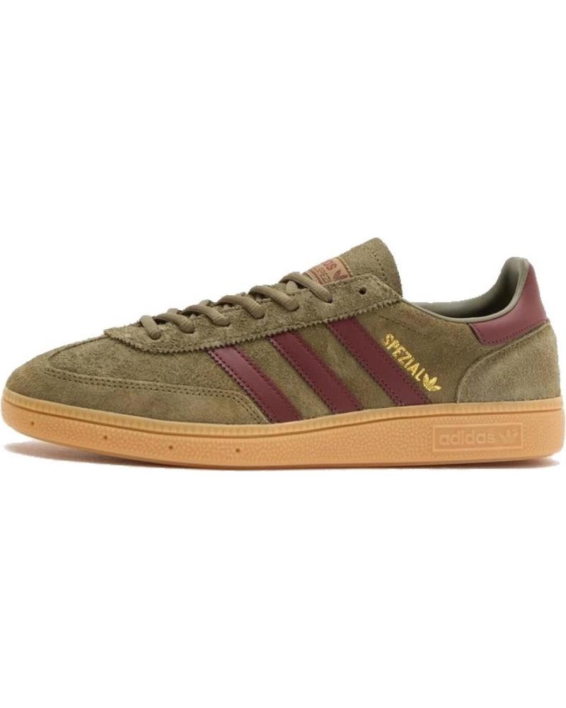 BASKETS ADIDAS HANDBALL SPEZIAL JQ8297 EN DAIM VERT OLIVE ET DÉTAILS MARRON OLIVE