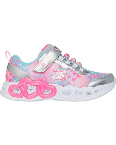 SKECHERS ZAPATILLAS INFINITE HEART LIGHTS HEARTS PLATA PLATEADO