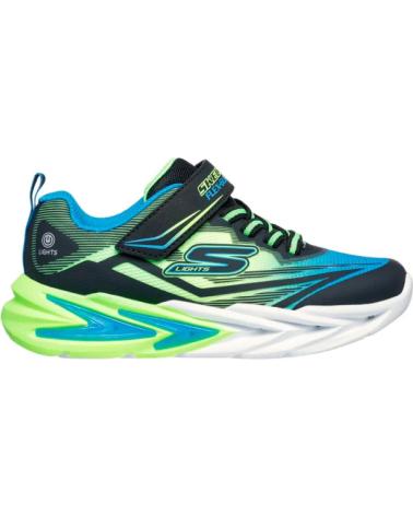 SKECHERS 400139L NOIR BLEU VERT NÉON NEGRO-AZUL