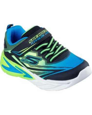 SKECHERS 400139L NOIR BLEU VERT NÉON NEGRO-AZUL