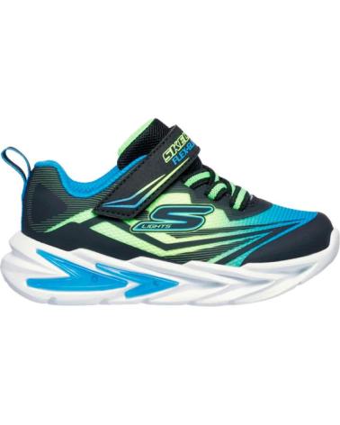 SKECHERS S LIGHTS FLEX-GLOW ULTRA - NOIR AVEC LUMIÈRES LED ET FERMETURE ADHÉRENTE NEGRO