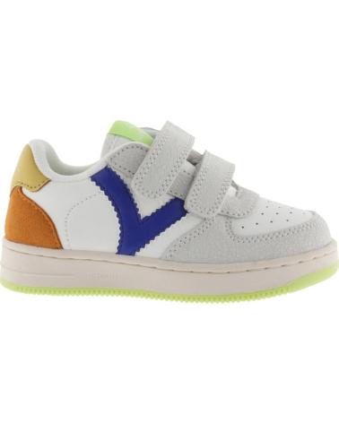 SNEAKERS VICTORIA TIEMPO CON STRAPPI IN CAMOSCIO SCREPOLATO MULTICOLORE BLU BLUE