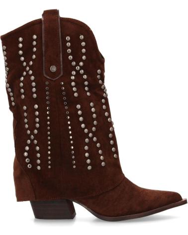 STIVALETTI COWBOY SPORT3PUNTO0 A-5457 IN CAMOSCIO MARRONE CON BORCHIE VARIOS COLORES