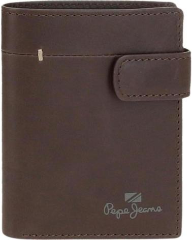 CARTERA BILLETERA PEPE JEANS CON MONEDERO Y CIERRE DE SOLAPA - MARRÓN OSCURO NAN
