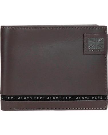 CARTERA BILLETERA HORIZONTAL PEPE JEANS CON DISEÑO DISTINTIVO Y RANURAS PARA TARJETAS - MARRÓN NAN