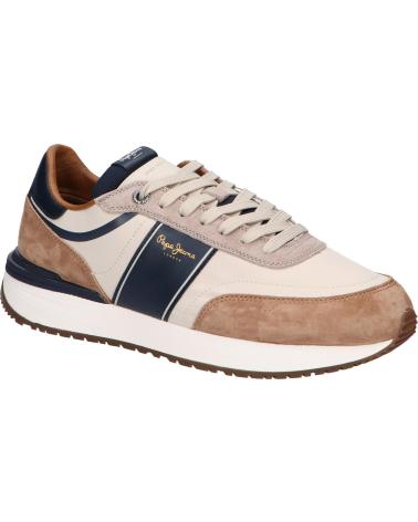 PEPE JEANS SNEAKER BUSTER SERIE M PMS600008 COGNAC MIT BLAUEN DETAILS 879COGNAC