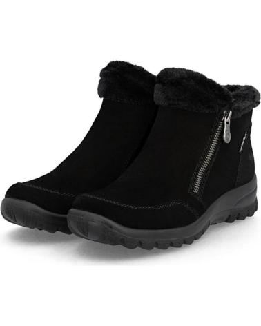 BOTÍN RIEKER RIKER TEX NEGRO CON CREMALLERA Y FORRO CÁLIDO NEGRO