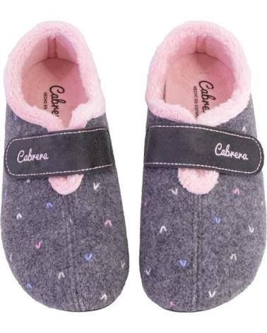 CABRERA 3202 HAUSSCHUHE GRAU MIT KLETTVERSCHLUSS GRIS