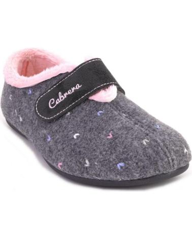 CABRERA 3202 HAUSSCHUHE GRAU MIT KLETTVERSCHLUSS GRIS
