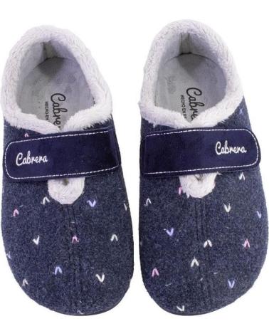 CABRERA 3202 HAUSSCHUHE MARINEBLAU MIT KLETTVERSCHLUSS AZUL MARINO