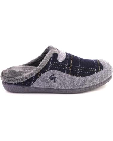 GARZON 11460 470 PLAID NAVY BLUE HOUSE SLIPPERS AZUL MARINO
