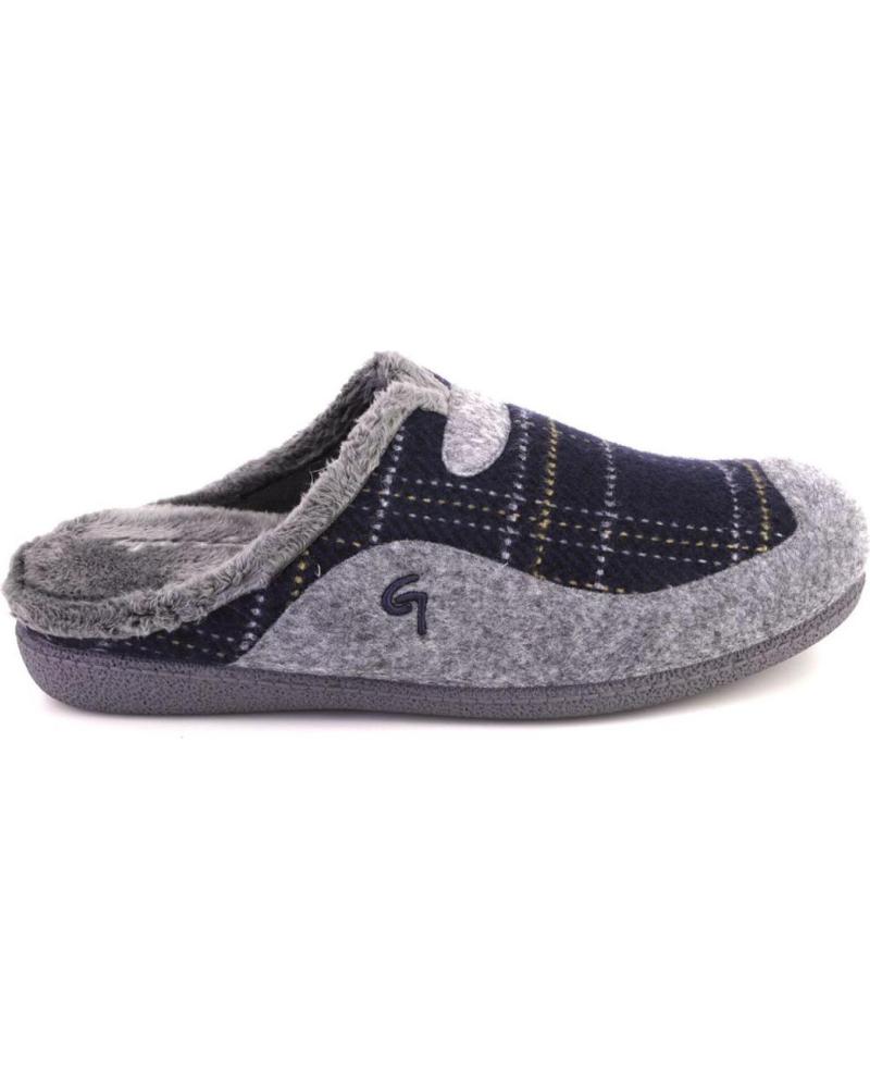 GARZON 11460 470 PLAID NAVY BLUE HOUSE SLIPPERS AZUL MARINO