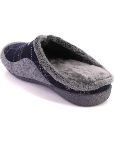 GARZON 11460 470 PLAID NAVY BLUE HOUSE SLIPPERS AZUL MARINO