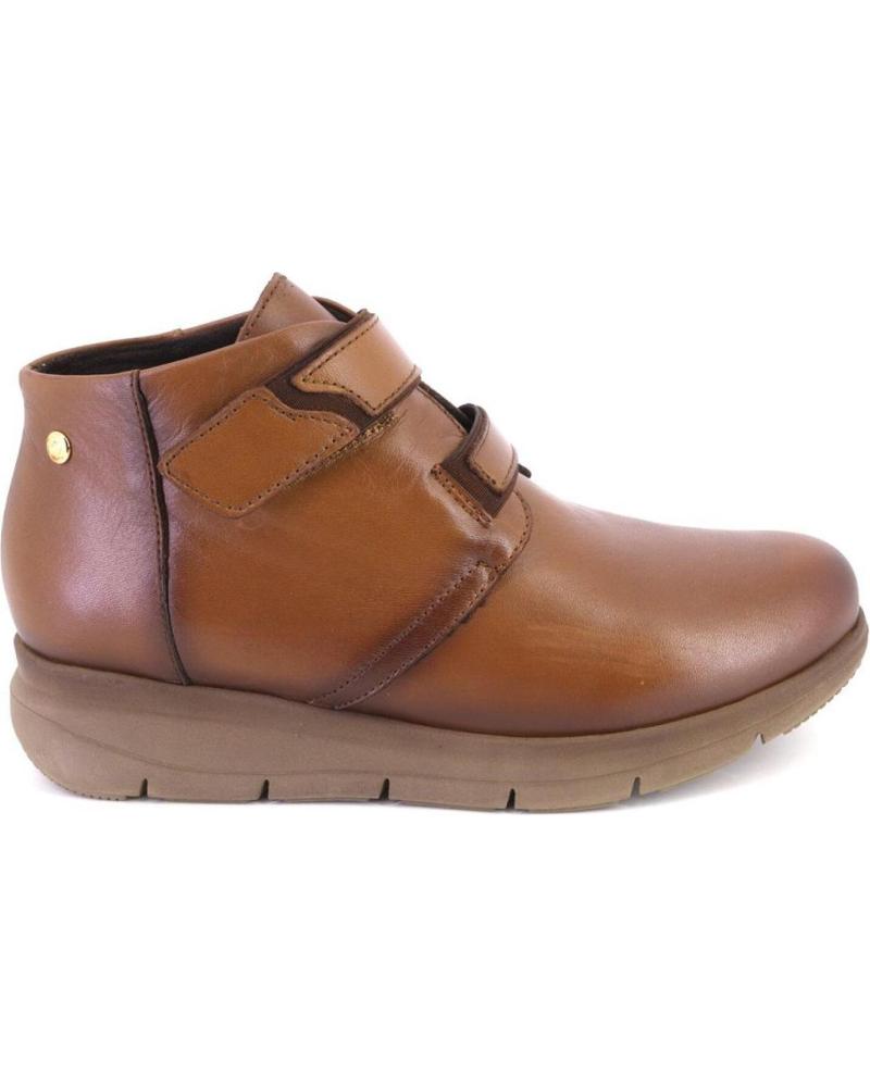 BOTINES KAOLA 6144 PIEL CUERO CIERRE ADHERENTE CAMEL CUERO