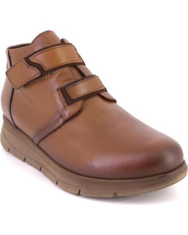 BOTINES KAOLA 6144 PIEL CUERO CIERRE ADHERENTE CAMEL CUERO