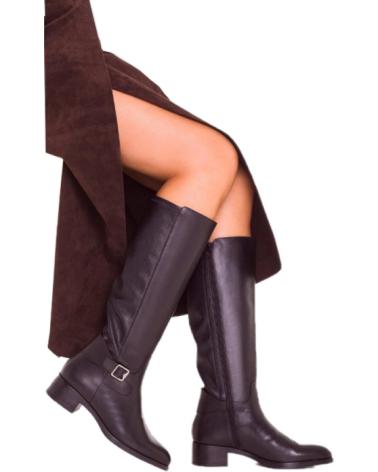 WONDERS BOTAS PLANAS MUJER 1802 NEGRO