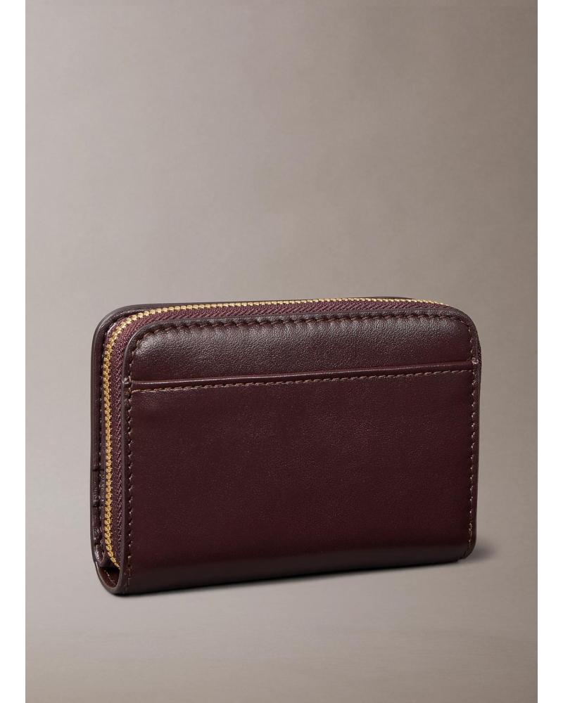 CALVIN KLEIN CK PULLER MEDIUM FLAP ZIP AROUND WALLET BROWN MARRON
