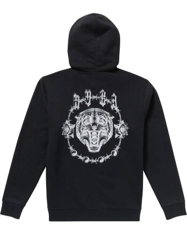 FELPA CON CAPPUCCIO RVCA BENJ TIGER EYES NERA NAN