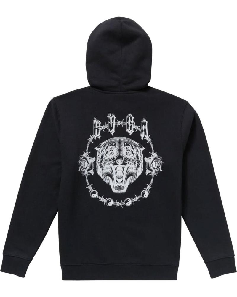 FELPA CON CAPPUCCIO RVCA BENJ TIGER EYES NERA NAN