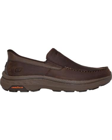MOCASSINI SKECHERS SLIP-INS 205334 IN PELLE MARRONE MARRON