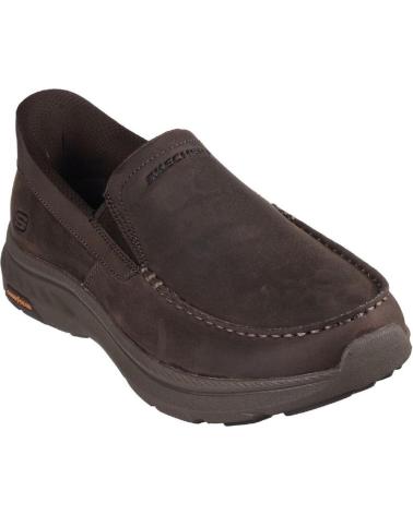 MOCASSINI SKECHERS SLIP-INS 205334 IN PELLE MARRONE MARRON