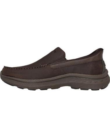 MOCASSINI SKECHERS SLIP-INS 205334 IN PELLE MARRONE MARRON