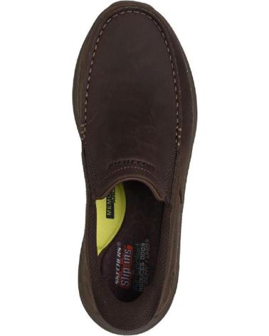 MOCASSINI SKECHERS SLIP-INS 205334 IN PELLE MARRONE MARRON