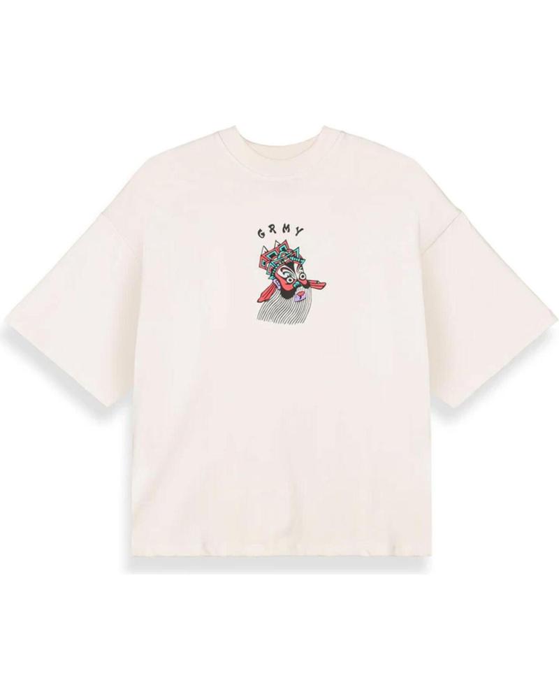 GRIMEY SAMPANS BOXY T-SHIRT IVORY LIGHT GREY NAN