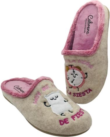 CABRERA ZAPATILLA DE CASA MUJER RELOJ 3209 BEIGE
