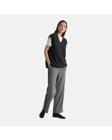 YERSE DARK GREY CASUAL TROUSERS FOR WOMEN NAN