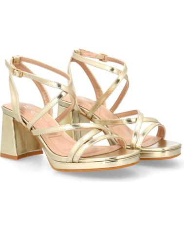 PUNTOSALAO GOLDENE SANDALEN MIT BLOCKABSATZ, MODELL JL895 VARIOS COLORES