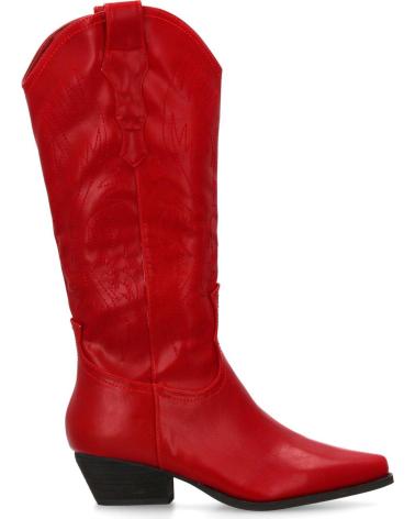 PUNTOSALAO BOTAS CAMPERA TACON BAJO CANA ALTA DE MUJER COLOR ROJO A-244 VARIOS COLORES