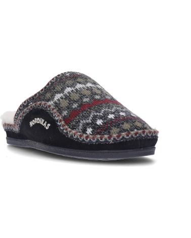 NORDIKAS CLASSIC 2502 DEER PATTERN BLACK HOUSE SLIPPERS NEGRO2