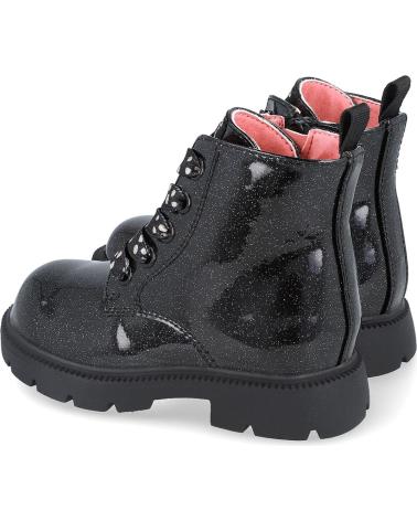STIVALI GARVALIN MATILDE VERNICE NERA 251340 CON LACCI E CERNIERA NEGRO