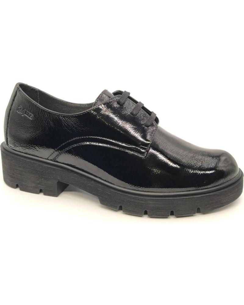 24 HORAS SCHNÜRSCHUHE 26240 SCHWARZ LACKLEDER NEGRO