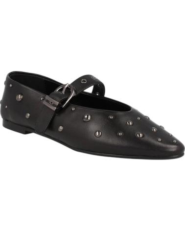 ITSE IZMIR BLACK STUDDED MARY JANE FLATS NEGRO