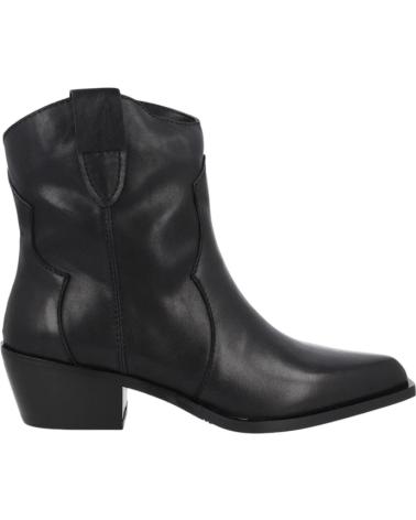 ITSE DALLAS BLACK LEATHER COWBOY ANKLE BOOTS NEGRO