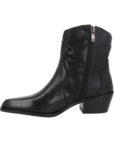 ITSE DALLAS BLACK LEATHER COWBOY ANKLE BOOTS NEGRO