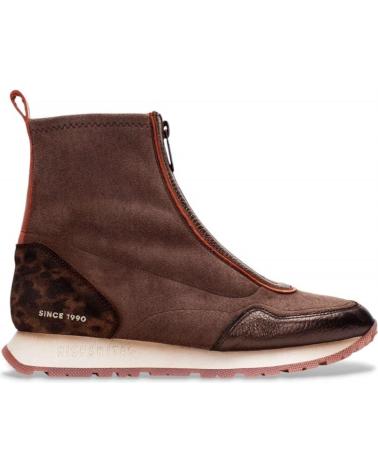 HISPANITAS KANSAS HI254354 - BOTÍN DE PIEL MARRÓN AVELLANA CON CREMALLERA FRONTAL MARRóN