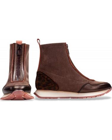 HISPANITAS KANSAS HI254354 - BOTÍN DE PIEL MARRÓN AVELLANA CON CREMALLERA FRONTAL MARRóN