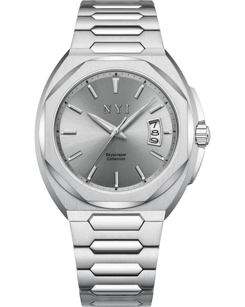 OROLOGIO DA POLSO NYI FLATIRON CON QUADRANTE GRIGIO E BRACCIALE IN ACCIAIO INOSSIDABILE OROLOGIO DA POLSO NYI FLATIRON CON QUADRANTE GRIGIO E BRACCIALE IN ACCIAIO INOSSIDABILE