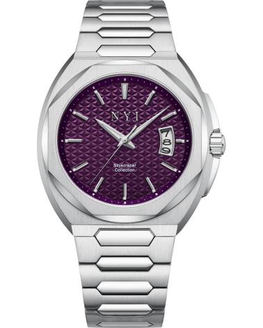 OROLOGIO NYI CHRYSLER CON QUADRANTE VIOLA E BRACCIALE IN ACCIAIO INOSSIDABILE