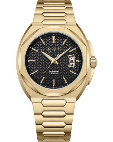 OROLOGIO NYI EMPIRE CON QUADRANTE NERO E BRACCIALE DORATO IN ACCIAIO INOSSIDABILE