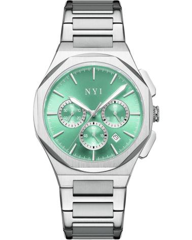 OROLOGIO CRONOGRAFO NYI JAYDEN CON QUADRANTE ACQUAMARINA E BRACCIALE IN ACCIAIO