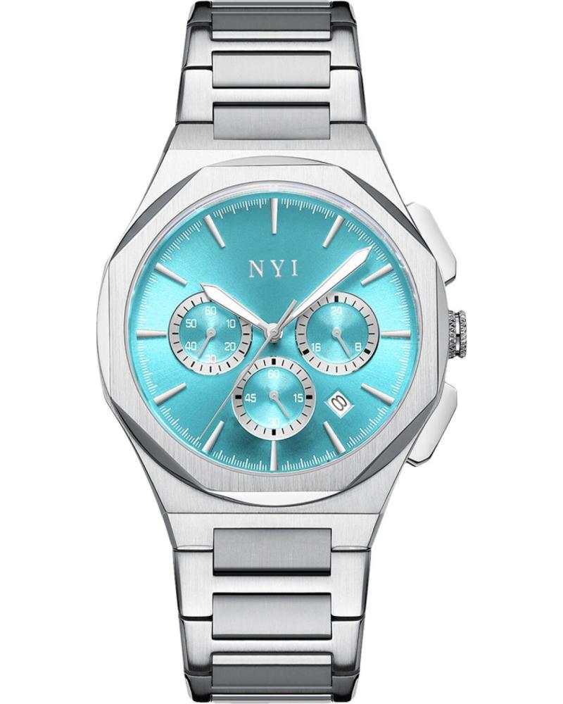 OROLOGIO CRONOGRAFO NYI CARDINAL CON QUADRANTE BLU CELESTE E BRACCIALE IN ACCIAIO OROLOGIO CRONOGRAFO NYI CARDINAL CON QUADRANTE BLU CELESTE E BRACCIALE IN ACCIAIO