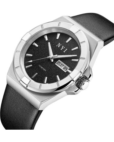 OROLOGIO NYI YORK CON QUADRANTE NERO E CINTURINO IN PELLE OROLOGIO NYI YORK CON QUADRANTE NERO E CINTURINO IN PELLE