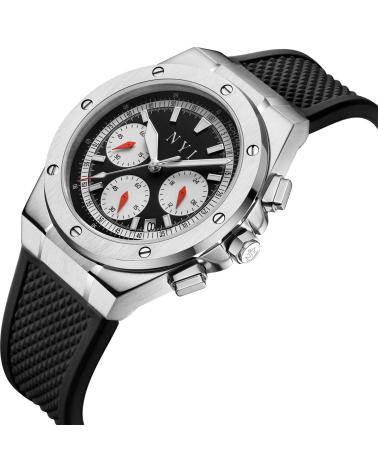 OROLOGIO CRONOGRAFO NYI WILLIAM CON QUADRANTE NERO E CINTURINO IN SILICONE