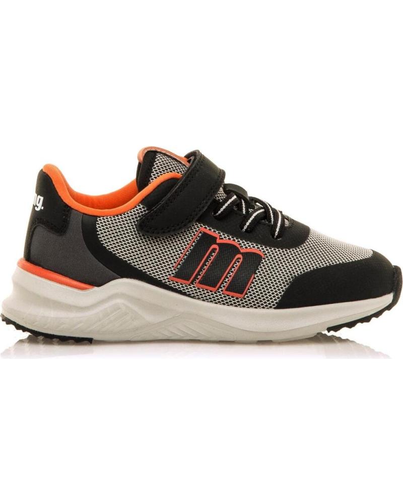 TÊNIS CASUAL MTNG PARA MENINA PRETO E CINZA COM DETALHES LARANJA GRIS